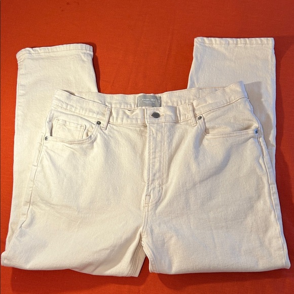 Everlane women’s ecru ivory crop cheeky jeans. 5 pocket organic cotton. 33. EUC - Picture 4 of 12